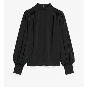 Express brand Woman Lg Elegant Black Long Sleeve Blouse Puff sleeves Like new
